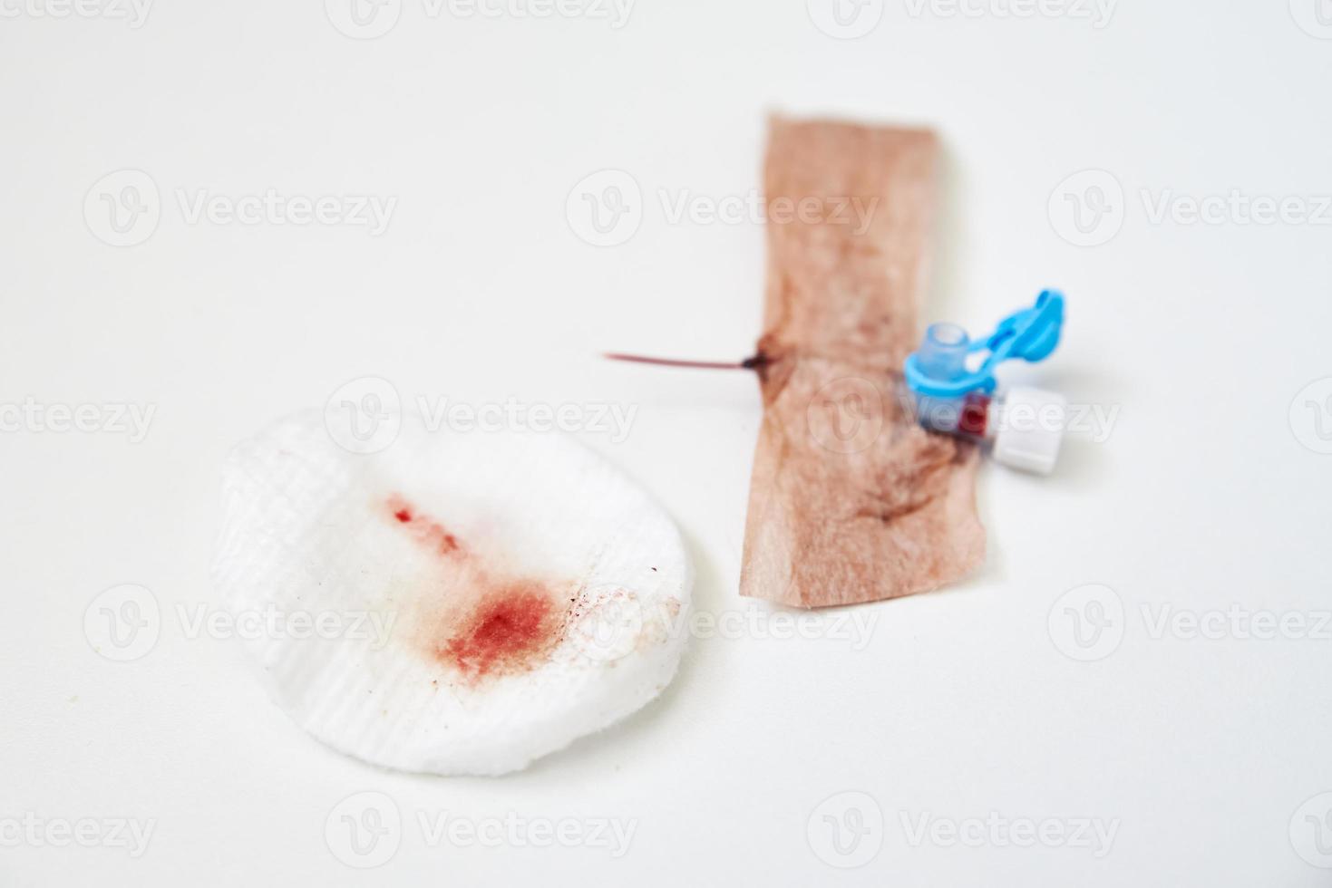 Used catheter on white background photo