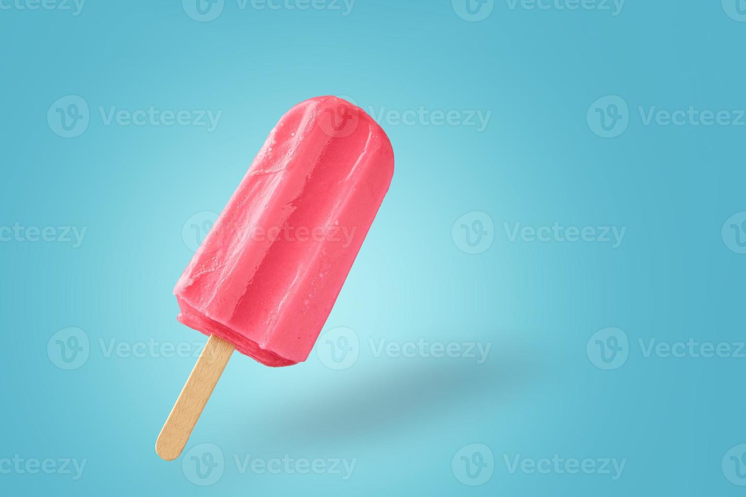 Red frozen ice cream with copy space photo