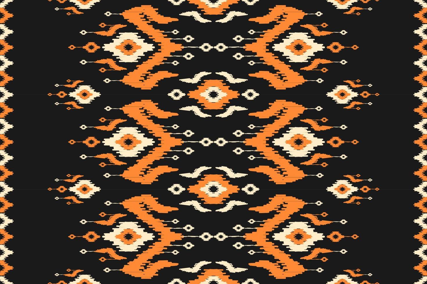 arte abstracto étnico ikat. patrón sin costuras en tribal. estampado de adornos geométricos aztecas. vector