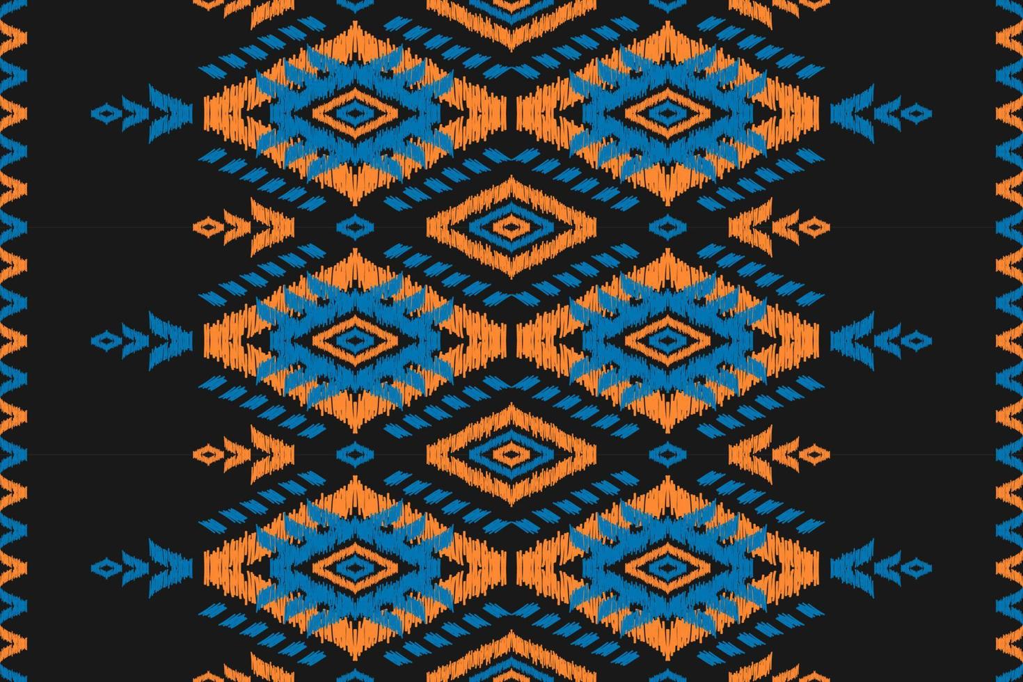 Fabric ikat pattern art. Geometric ethnic seamless pattern traditional. American, Mexican style. vector