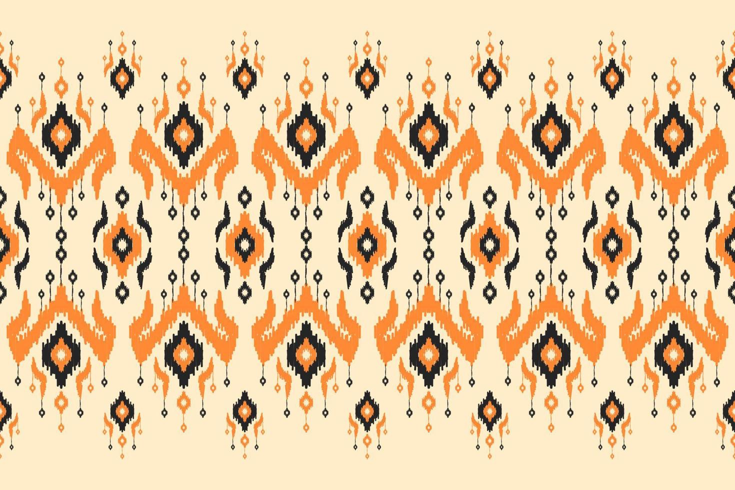 patrón étnico ikat sin costuras en tribal. estampado de adornos geométricos aztecas. tela estilo indio. vector