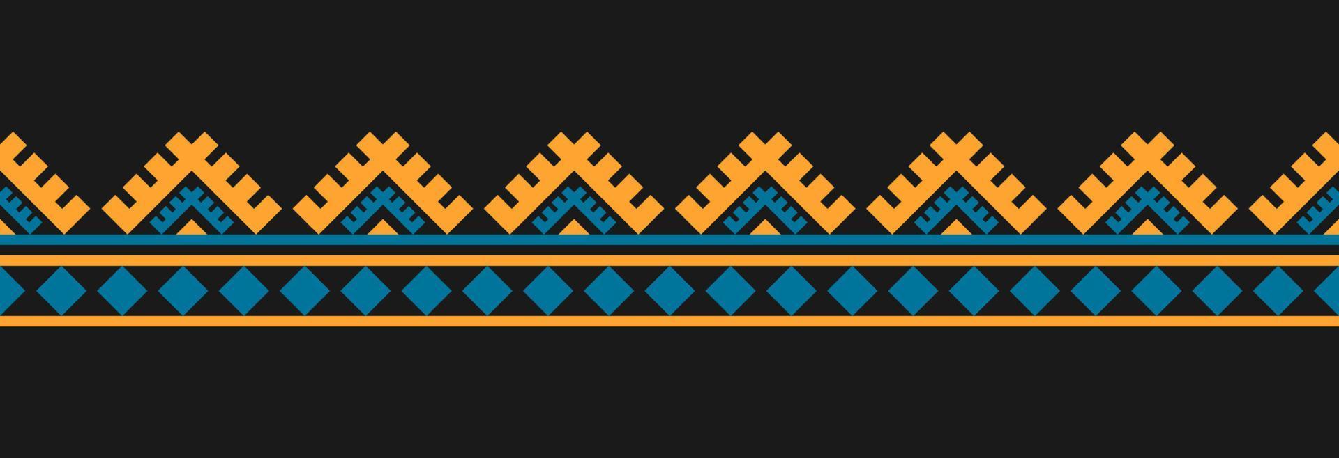 Border ethnic tribal pattern art. folk embroidery, and Mexican style. Aztec geometric ornament print. vector