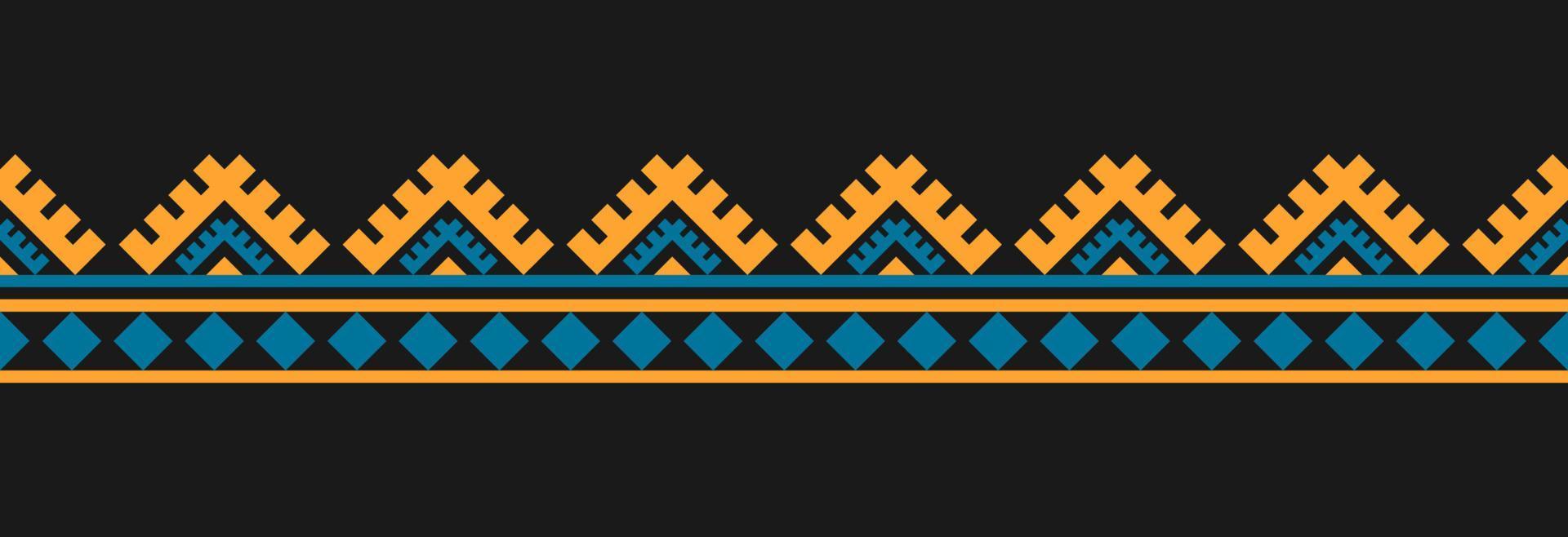 arte de patrón tribal étnico fronterizo. bordado folklórico, y estilo mexicano. estampado de adornos geométricos aztecas. vector