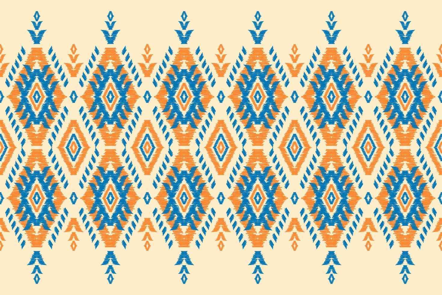 Ethnic ikat seamless pattern in tribal. Aztec geometric ornament print. Fabric Indian style. vector