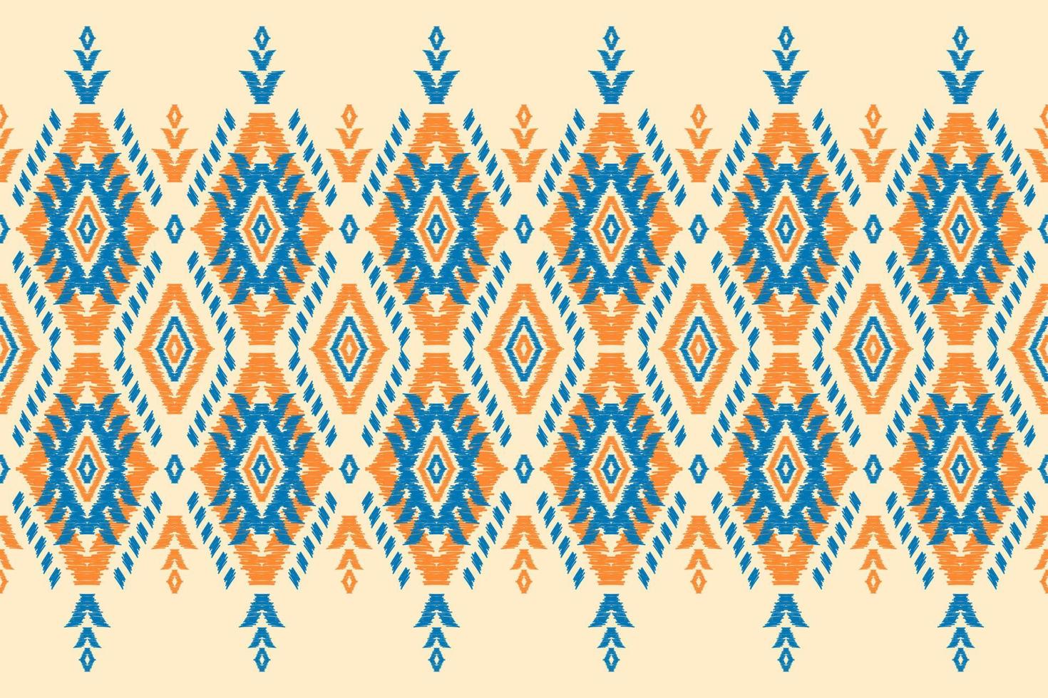 Ethnic ikat seamless pattern in tribal. Aztec geometric ornament print. Fabric Indian style. vector