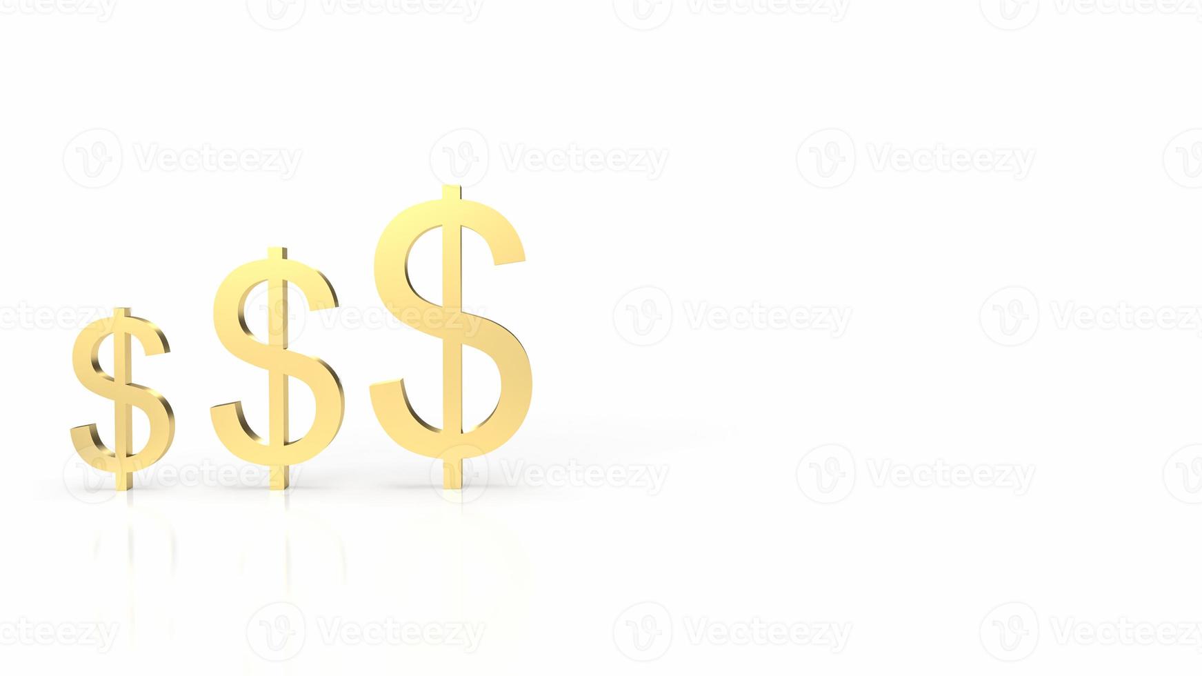 The gold dollar symbol for business concept 3d rendering photo