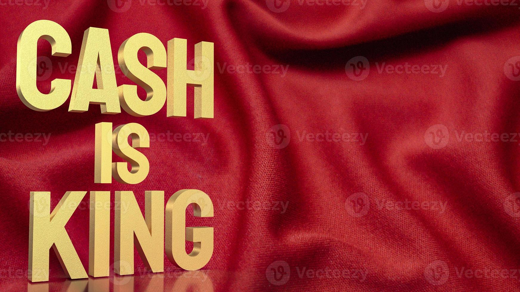 The gold word cast is king on red silk for business concept 3d rendering photo