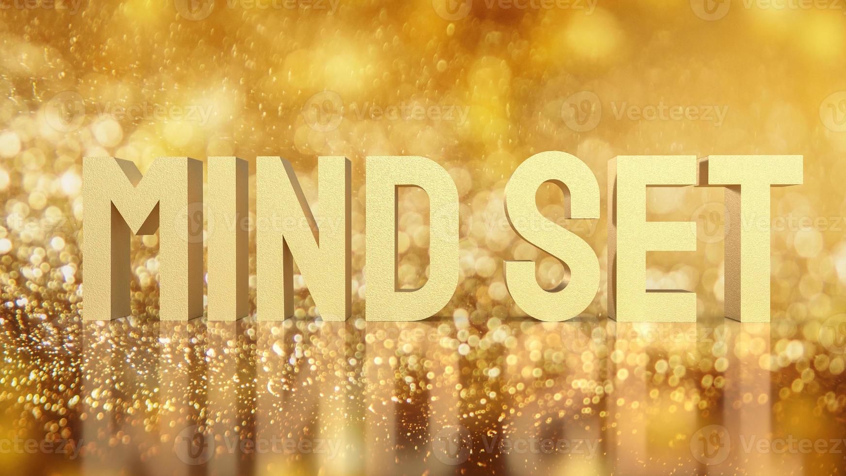 gold mind set on bokeh for abstract concept 3d rendering photo