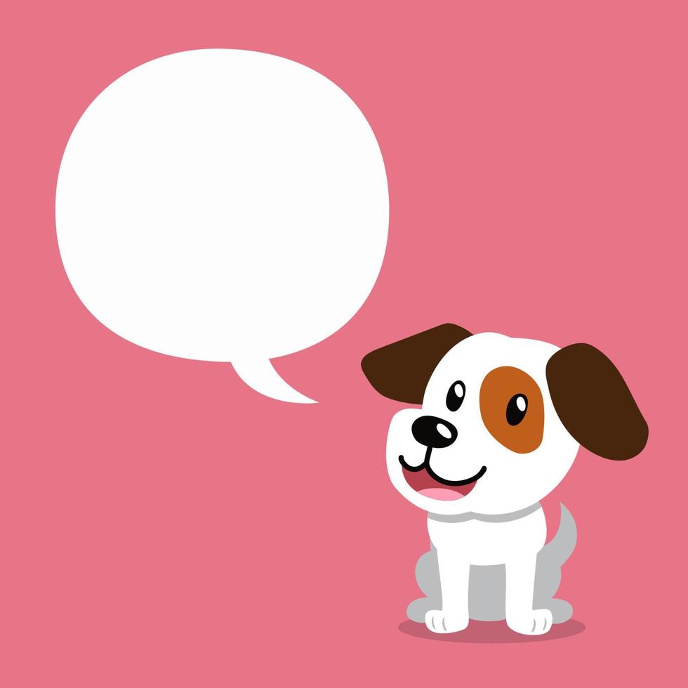 Cartoon character dog with speech bubble for design. vector