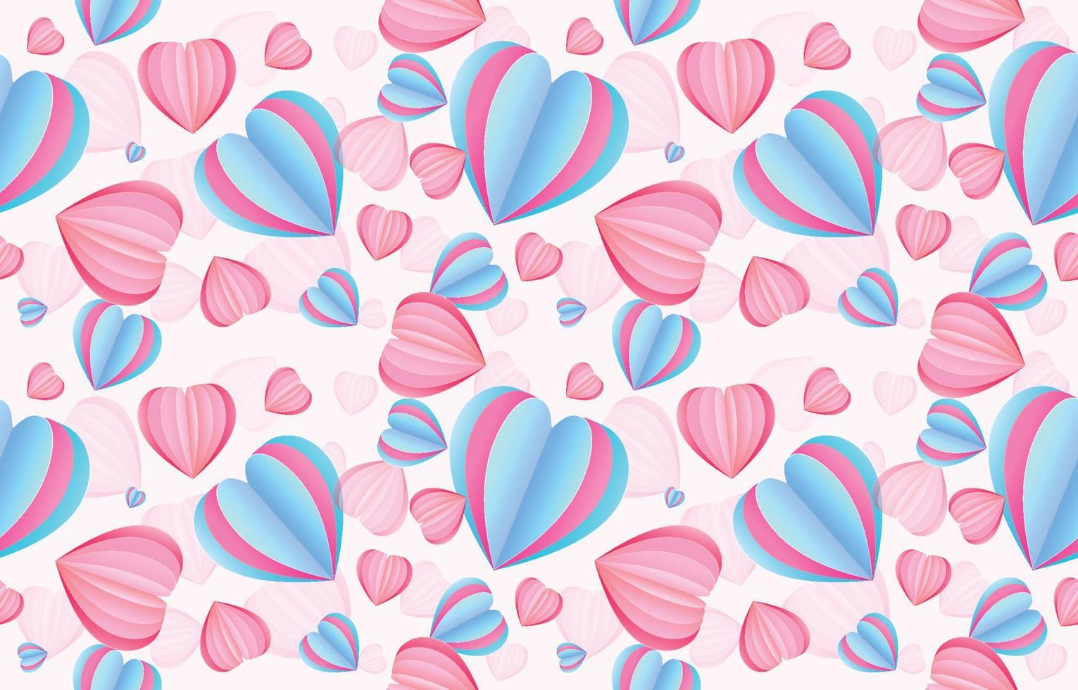 Paper cut heart seamless pattern background. Sweet Valentine's Day Abstract Wallpapers. origami minimalist style gift wrapping paper vector
