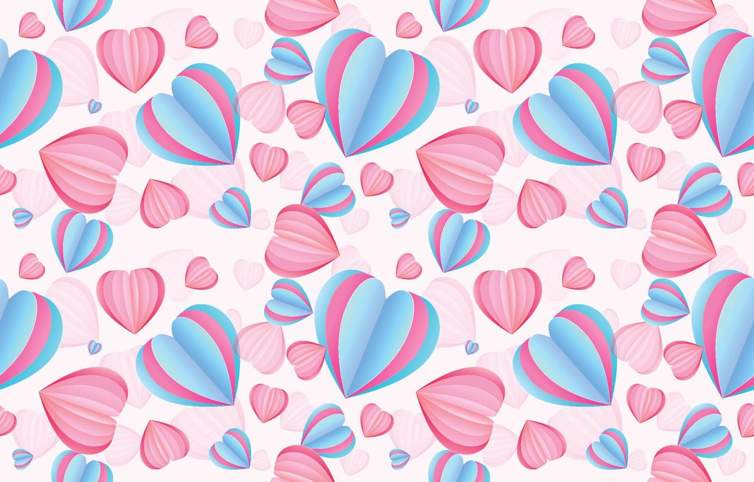 Paper cut heart seamless pattern background. Sweet Valentine's Day Abstract Wallpapers. origami minimalist style gift wrapping paper vector