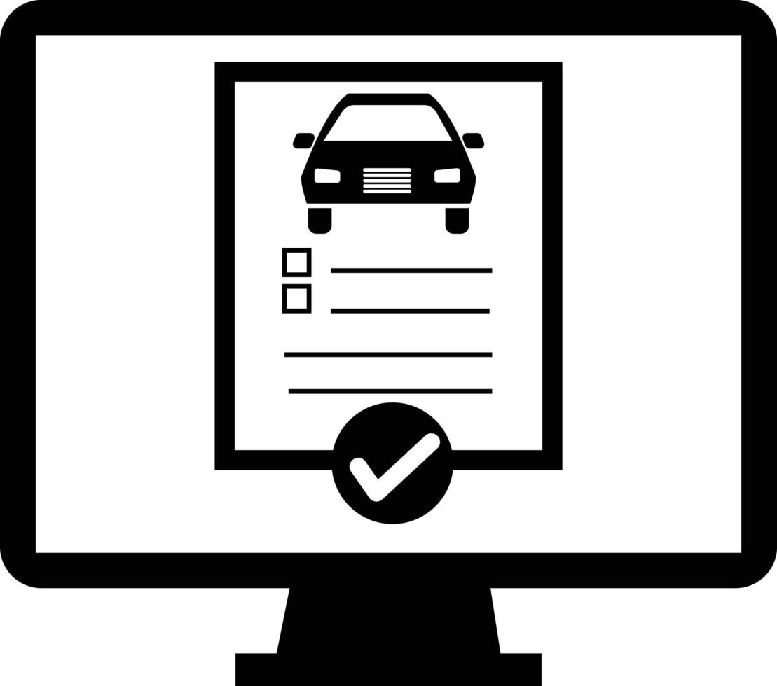 car history report on white background. online check symbol. car history sign. vehicle inspection report document approved on computer logo. flat style. vector