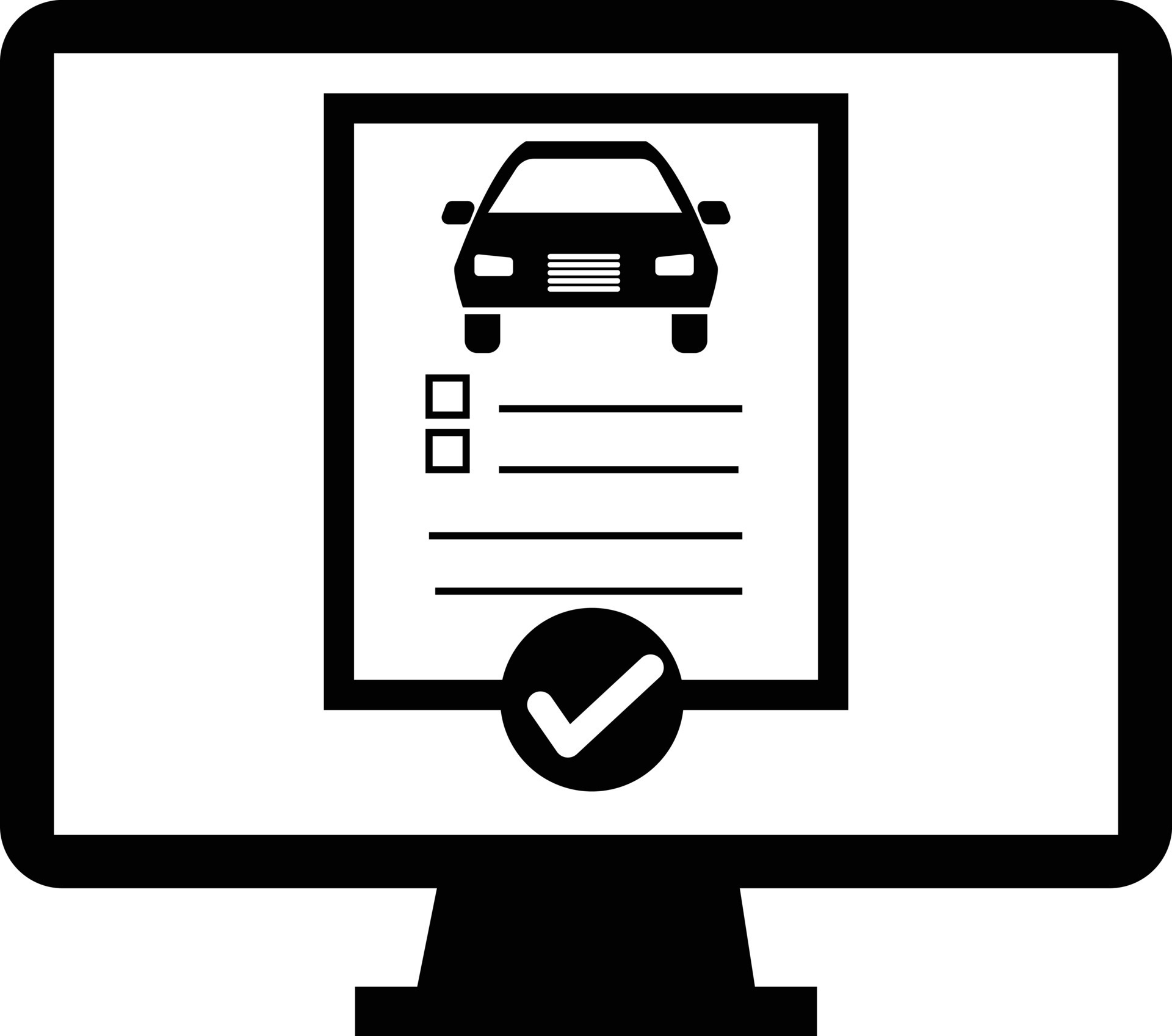 car history report on white background. online check symbol. car