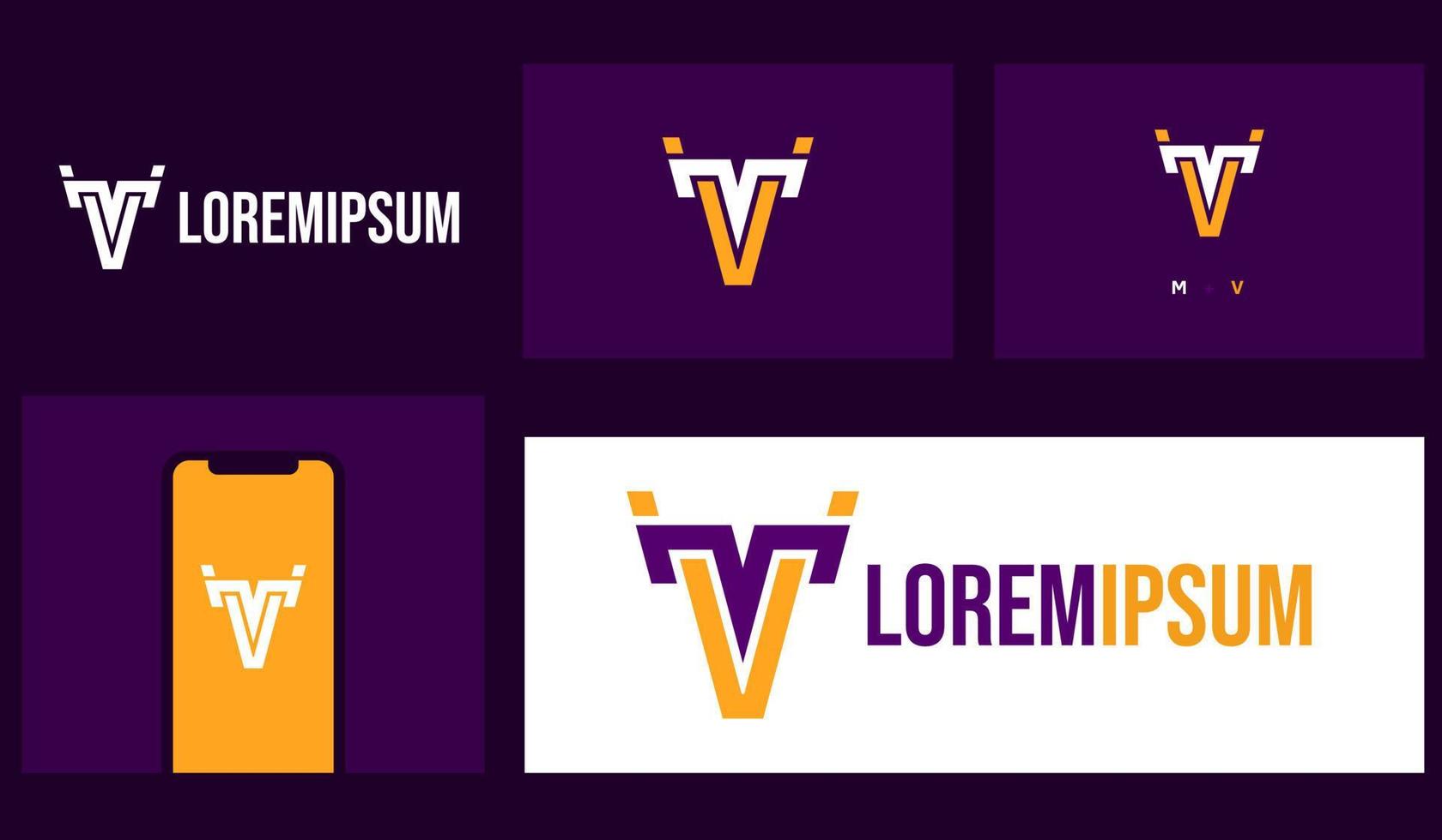 Letter M V logo design. creative minimal monochrome monogram symbol. Universal elegant vector emblem. Premium business logotype. Graphic alphabet symbol for corporate identity