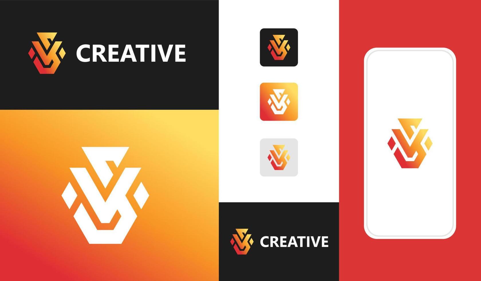 Letter V S logo design. creative minimal monochrome monogram symbol. Universal elegant vector emblem. Premium business logotype. Graphic alphabet symbol for corporate identity