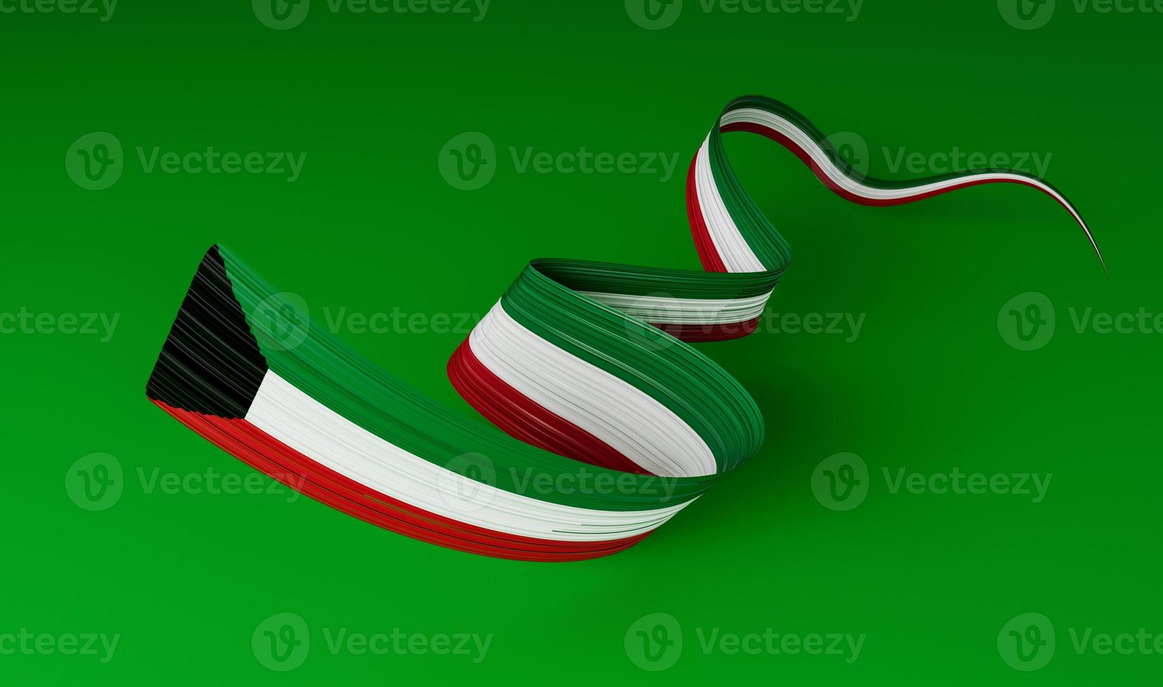 Kuwait flag wavy abstract background. 3d illustration photo