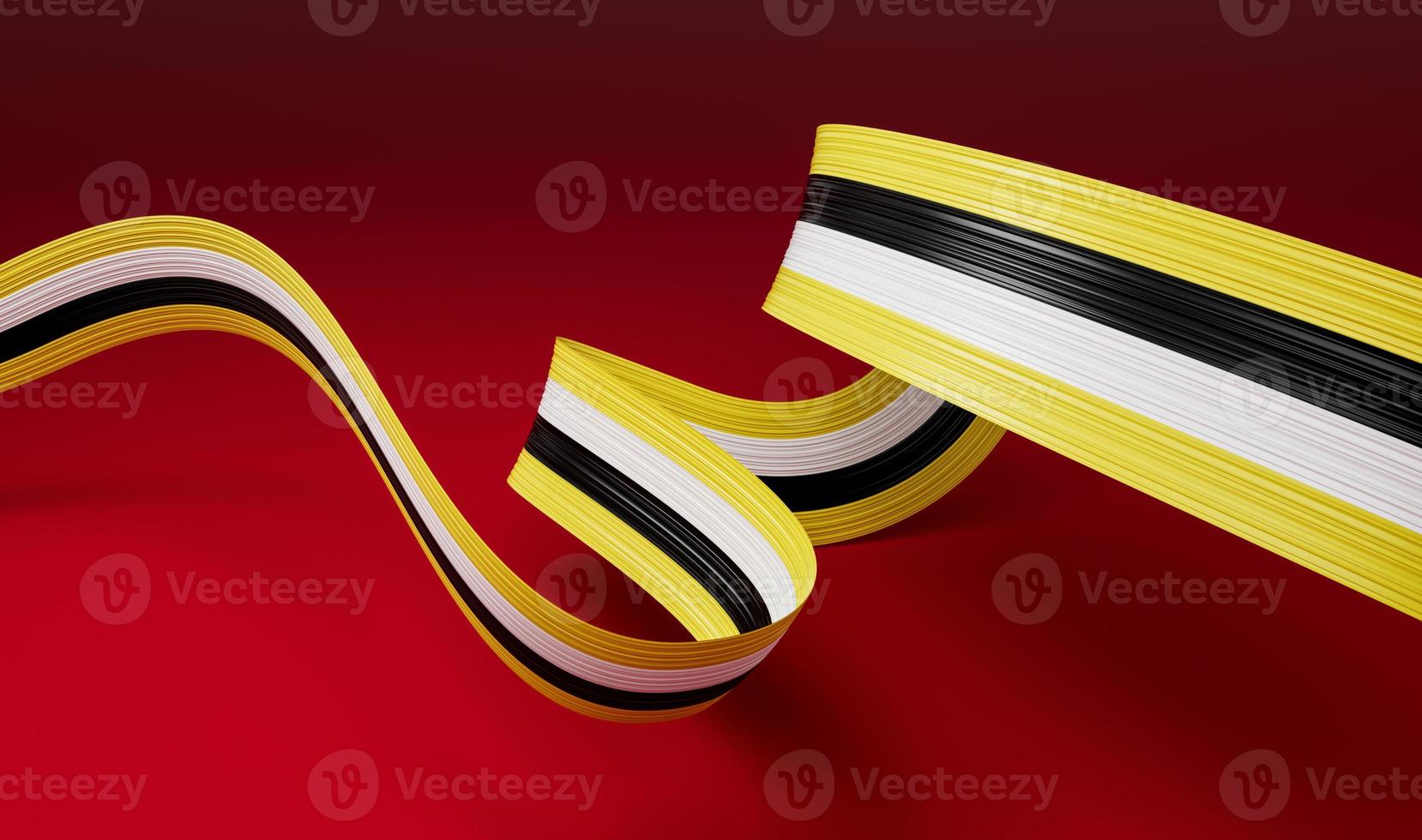 Cinta Ondeante O Pancarta Con La Bandera De Brunei Ilustración 3d Del Día De La Independencia Cinta Ondeante O Pancarta Con La Bandera De Brunei Ilustración 3d Del Día De La Independencia