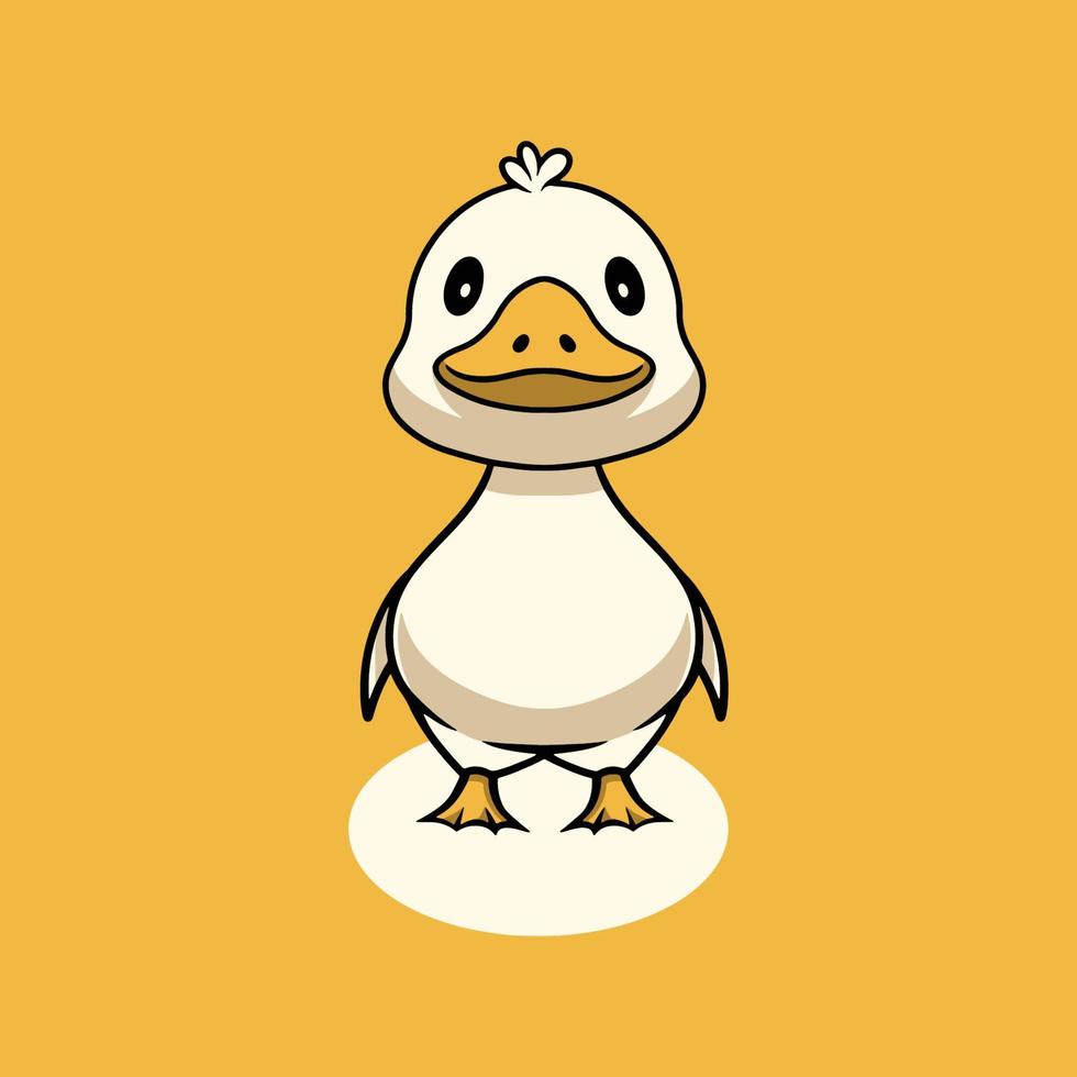 Cute Duck Smiling Cartoon Illustration vector