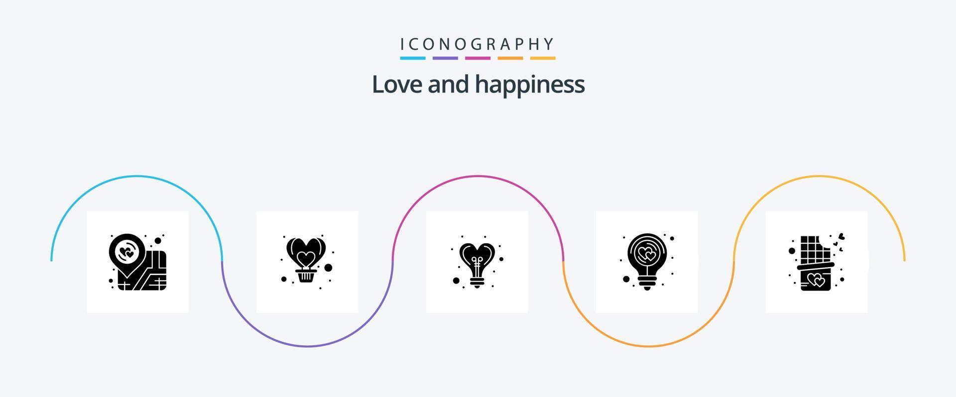 Love Glyph 5 Icon Pack Including light. heart. flight. energy. heart