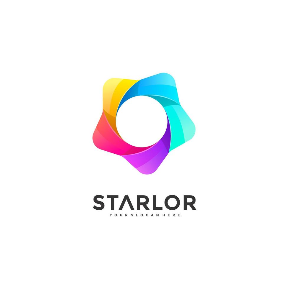 Colorful star logo design. Modern style vector illustration.