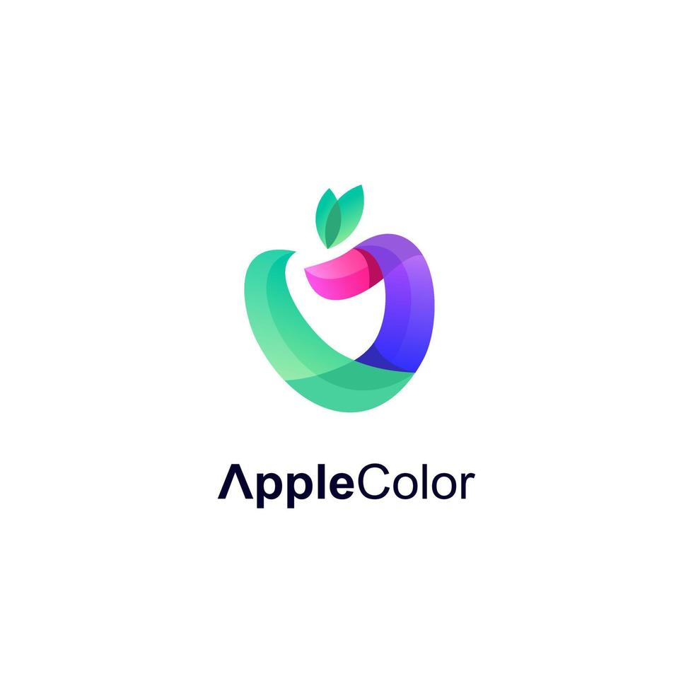 Vector illustration of colorful apple fruit logo.
