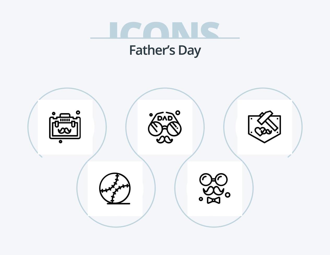 Fathers Day Line Icon Pack 5 Icon Design. dad. camera. celebrate. fathers day. dad vector