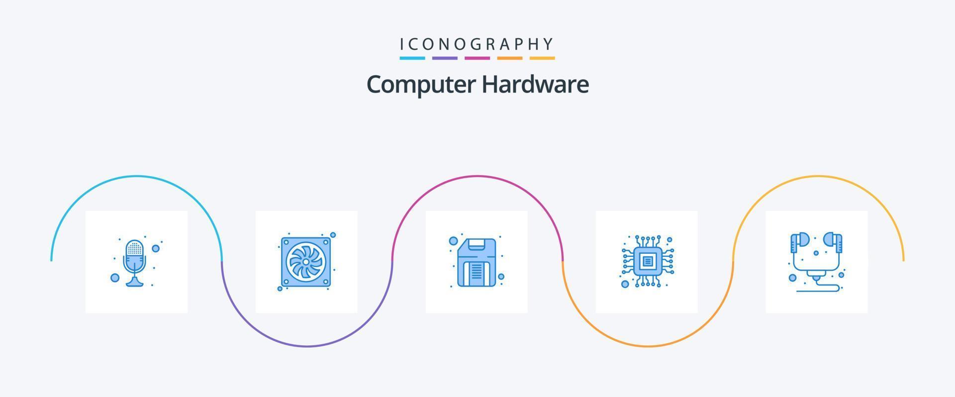 Computer Hardware Blue 5 Icon Pack Including hardware. micro. hardware. computer. hardware vector