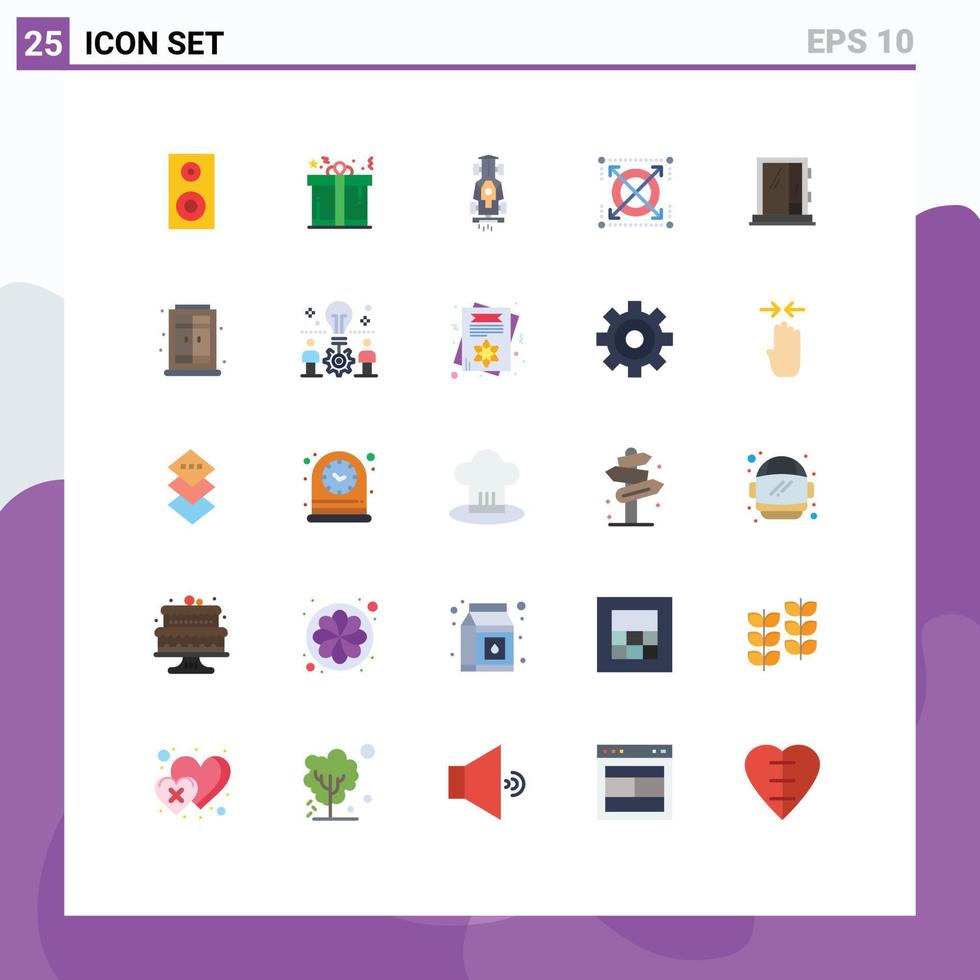 Set of 25 Commercial Flat Colors pack for window pack formula seo web Editable Vector Design Elements