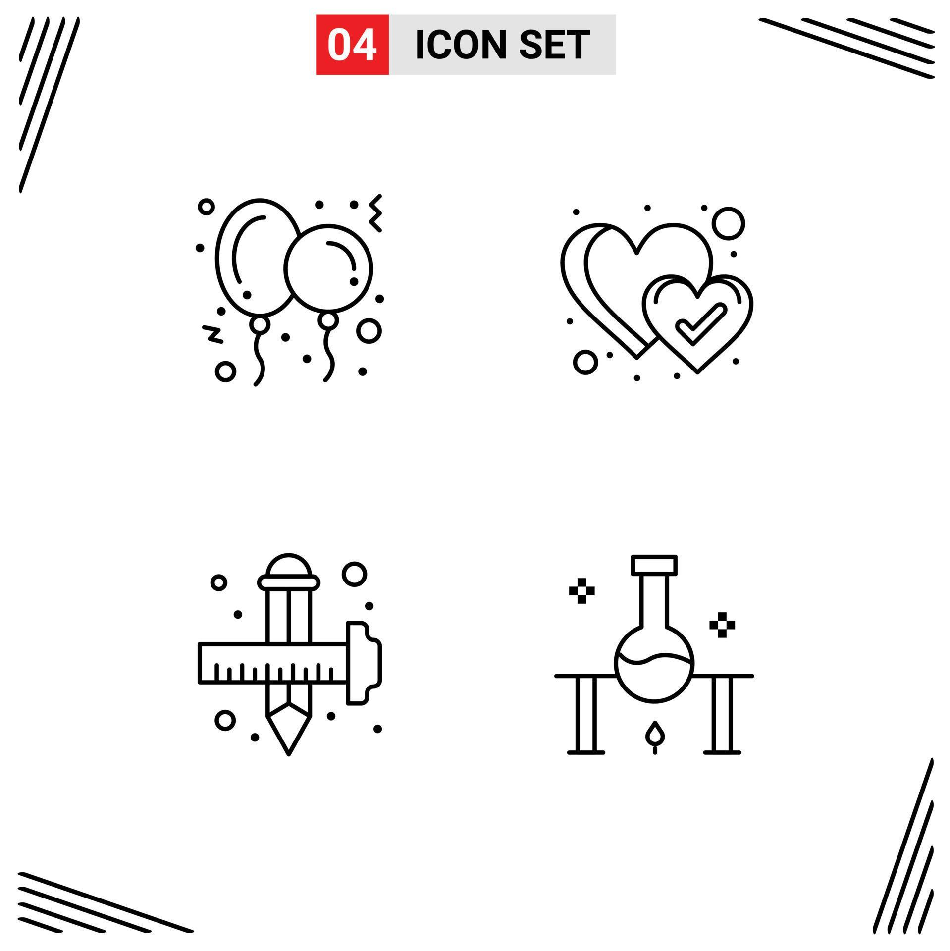 Set of 4 Commercial Filledline Flat Colors pack for balloon draw toy