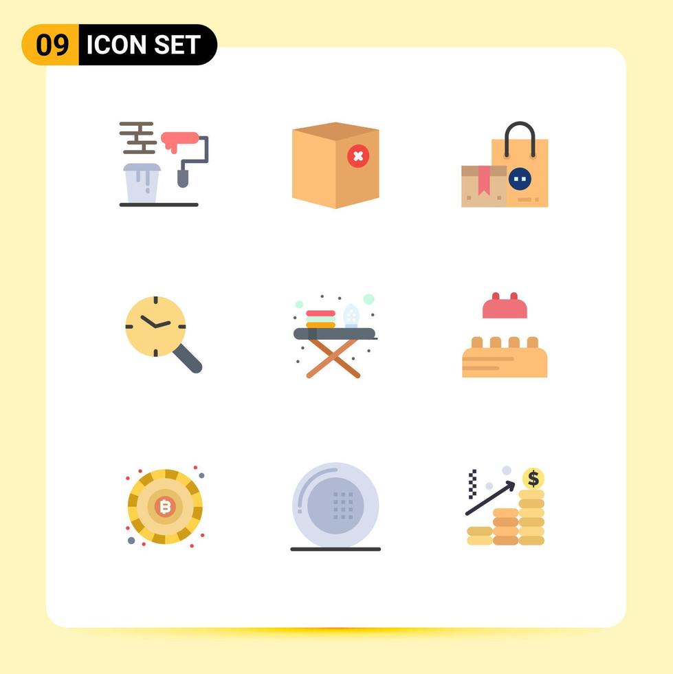 Set of 9 Modern UI Icons Symbols Signs for watch search no valentine product Editable Vector Design Elements
