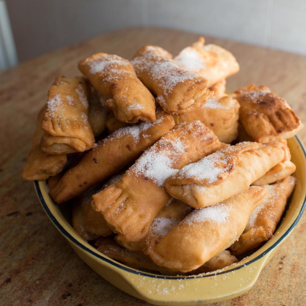 Close up of casadielles, traditional christmas dessert in Asturias photo