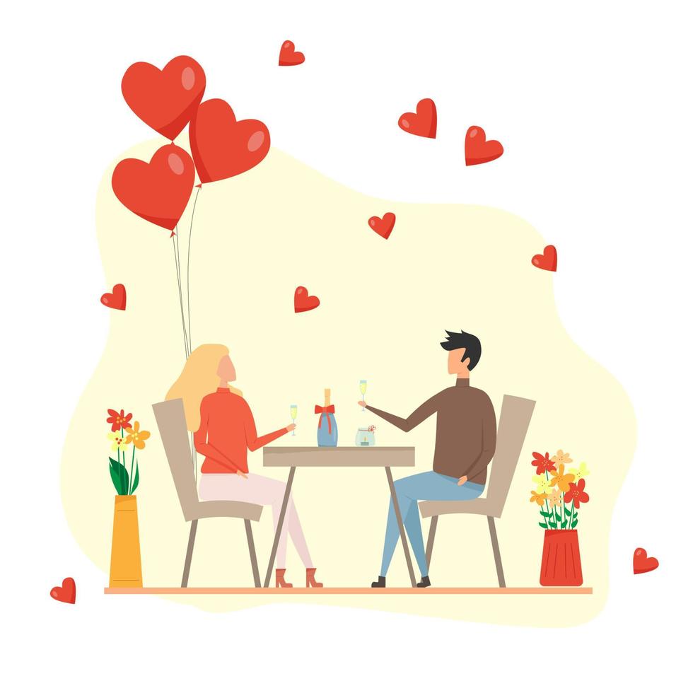 postal romántica. fecha de amor día de San Valentín vector