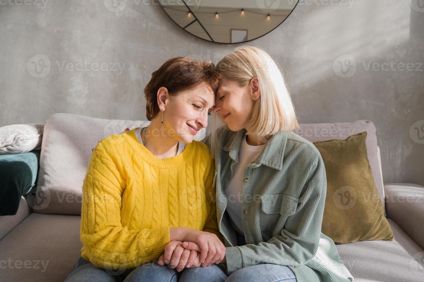Mother and daughter spending time together bonding.Cumminaction,family relations photo