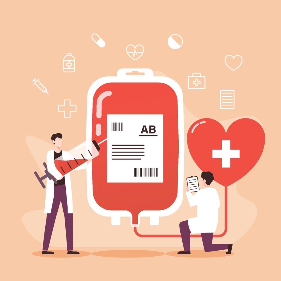 Blood donor with people illustration vector
