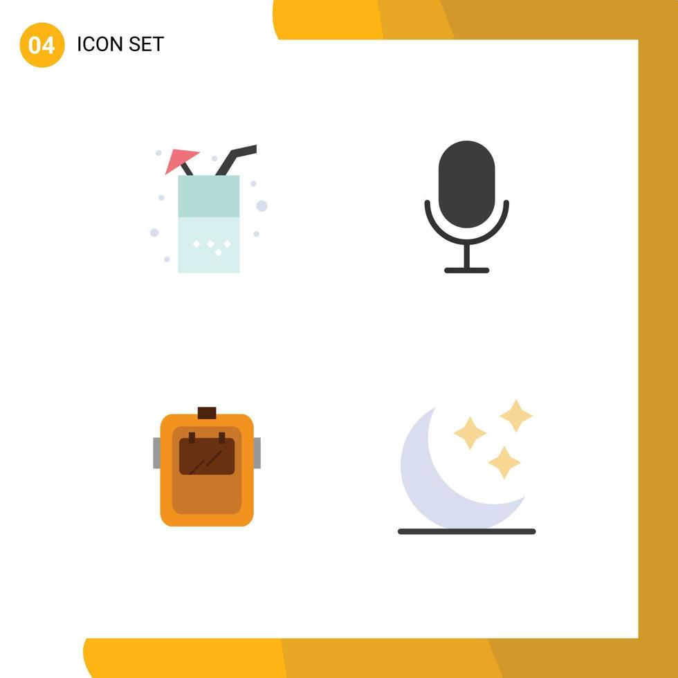 paquete de iconos de vectores de stock de 4 signos y símbolos de línea para la protección de bebidas sombreros de registro de jugo elementos de diseño de vectores editables