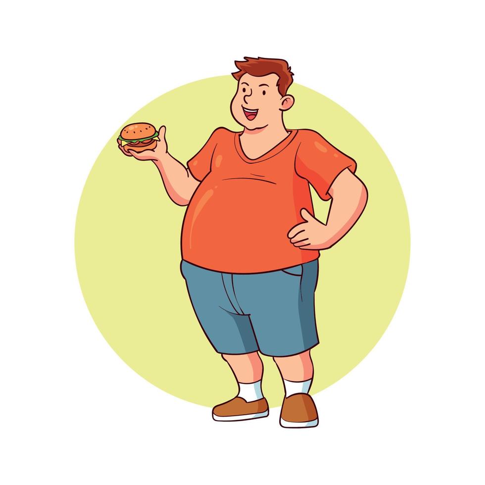 hand drawn fat man vector