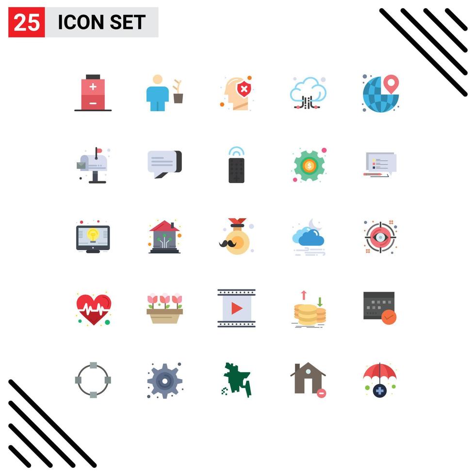 25 iconos creativos, signos y símbolos modernos de almacenamiento, conexión cerebral, mente, elementos de diseño vectorial editables vector