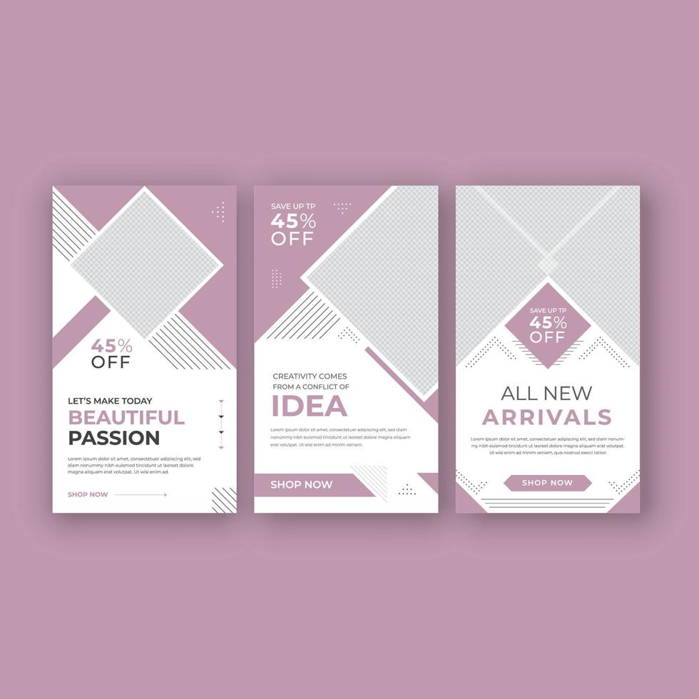 Fashion Sale Social media post Template for Social media Story Design For business vector