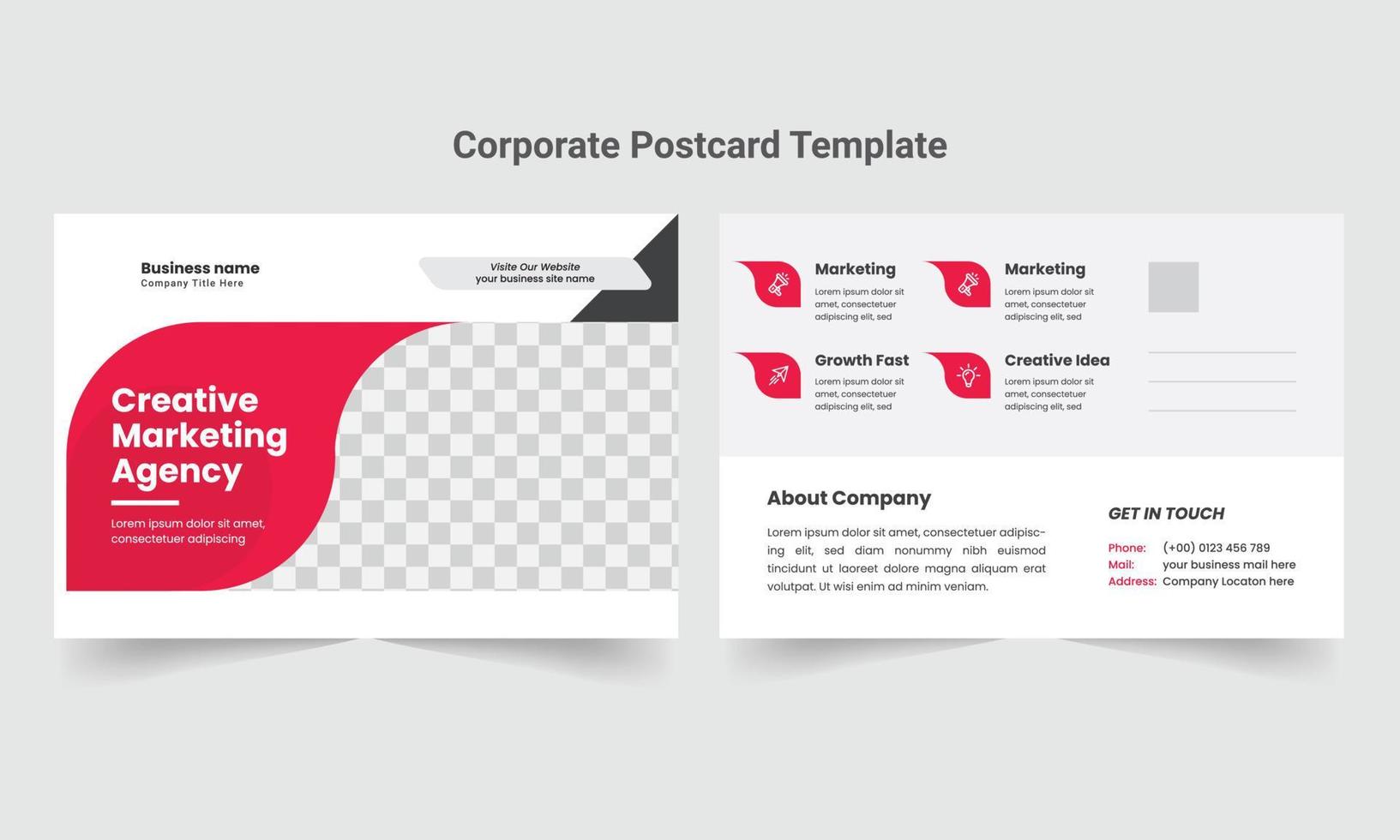 Corporate Business Postcard Template vector