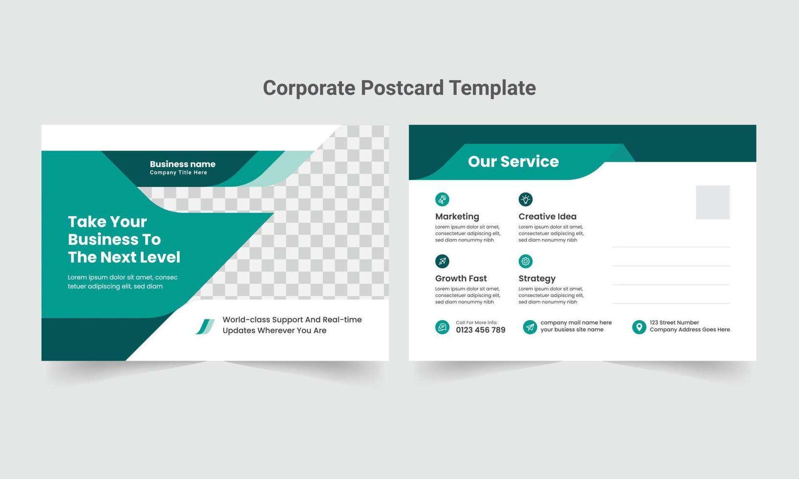 Corporate Business Postcard Template vector