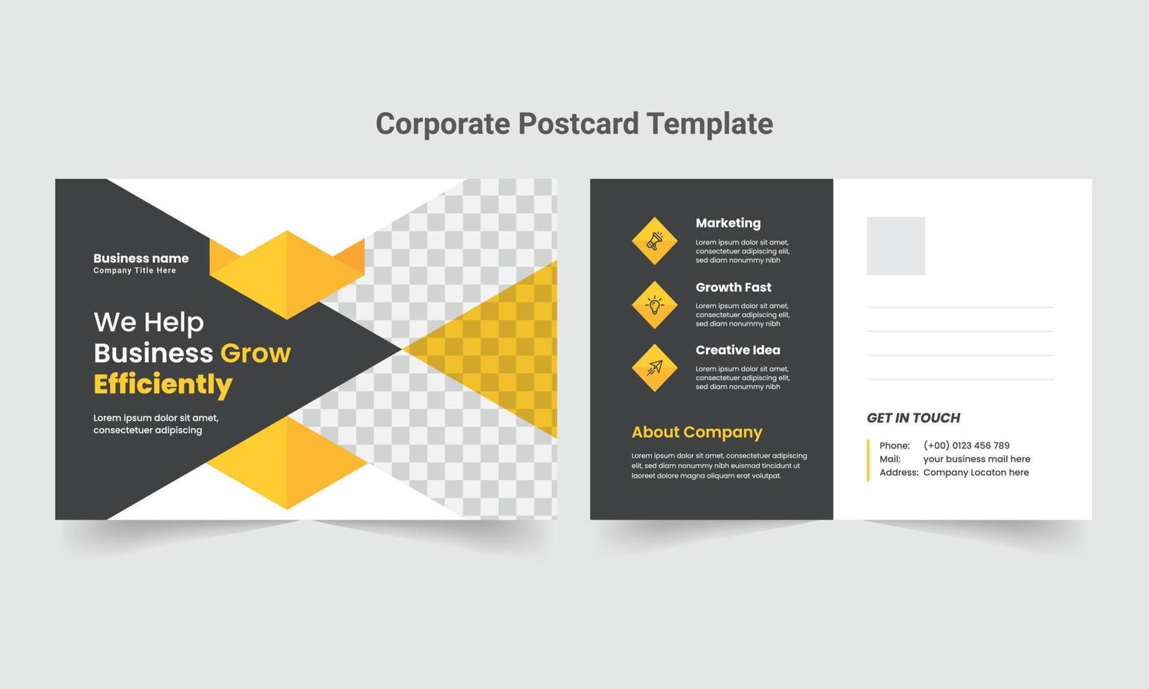 Corporate Business Postcard Template vector