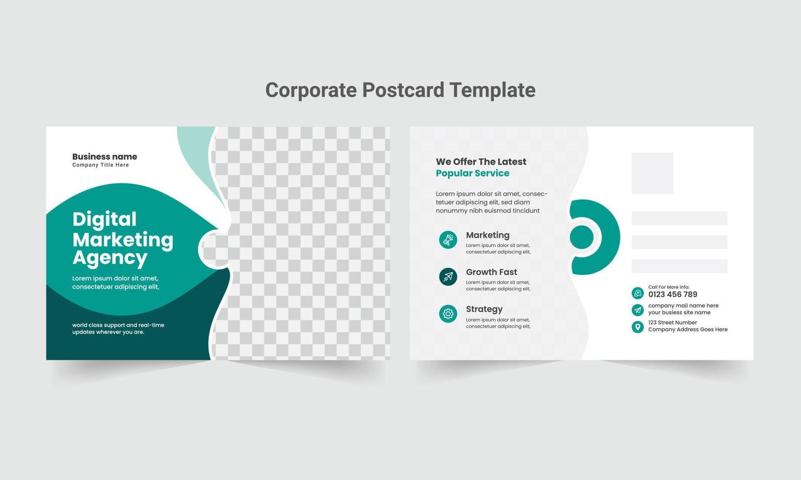 Corporate Business Postcard Template vector