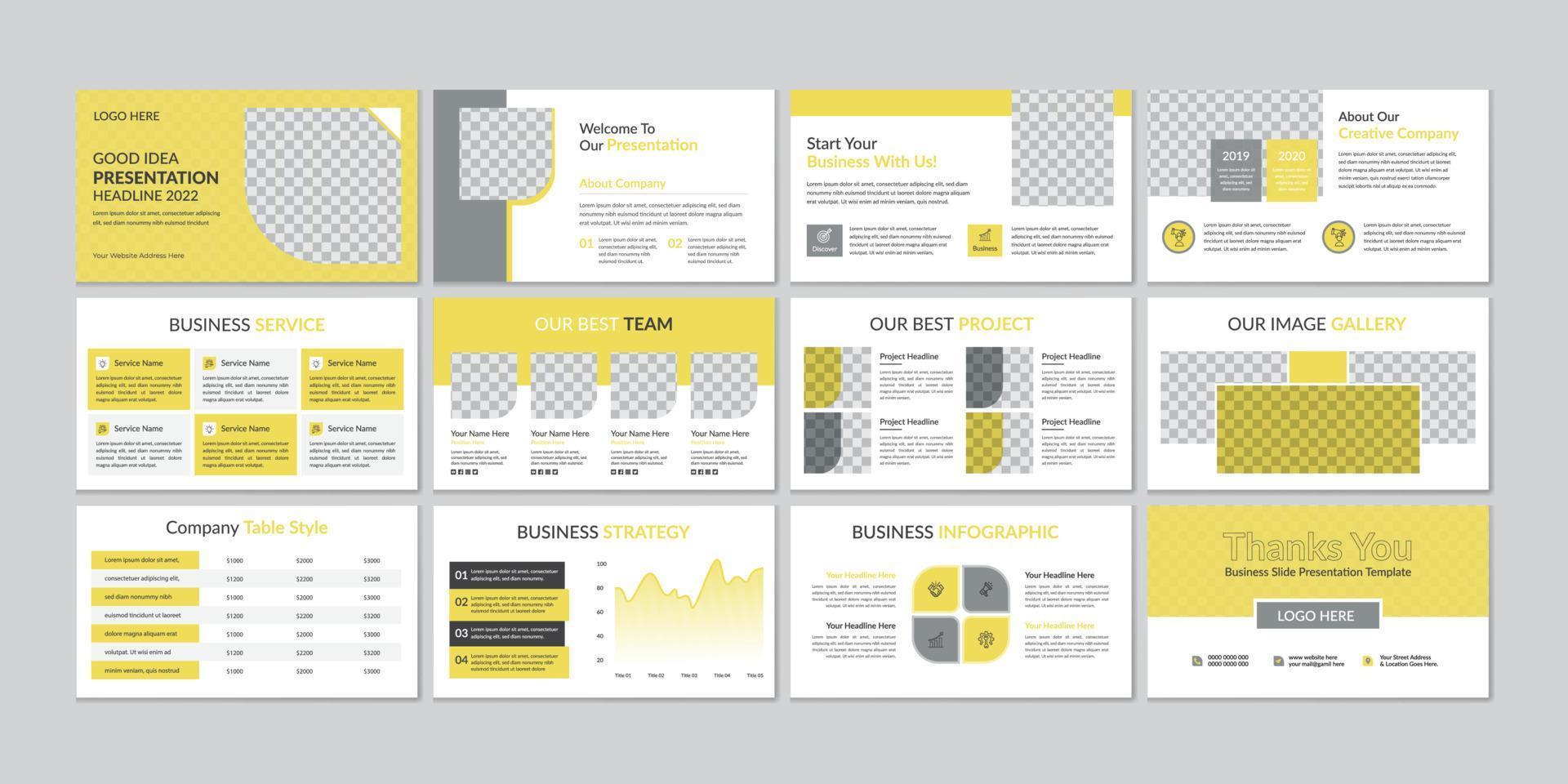 Business presentation powerpoint slides templates vector