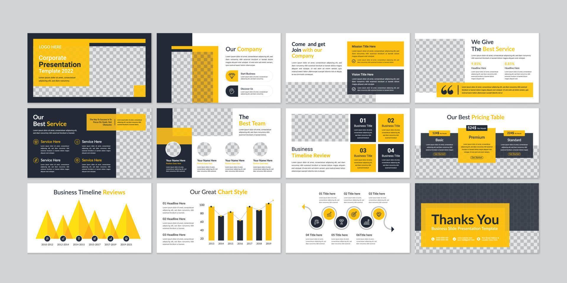 Business presentation powerpoint slides templates vector