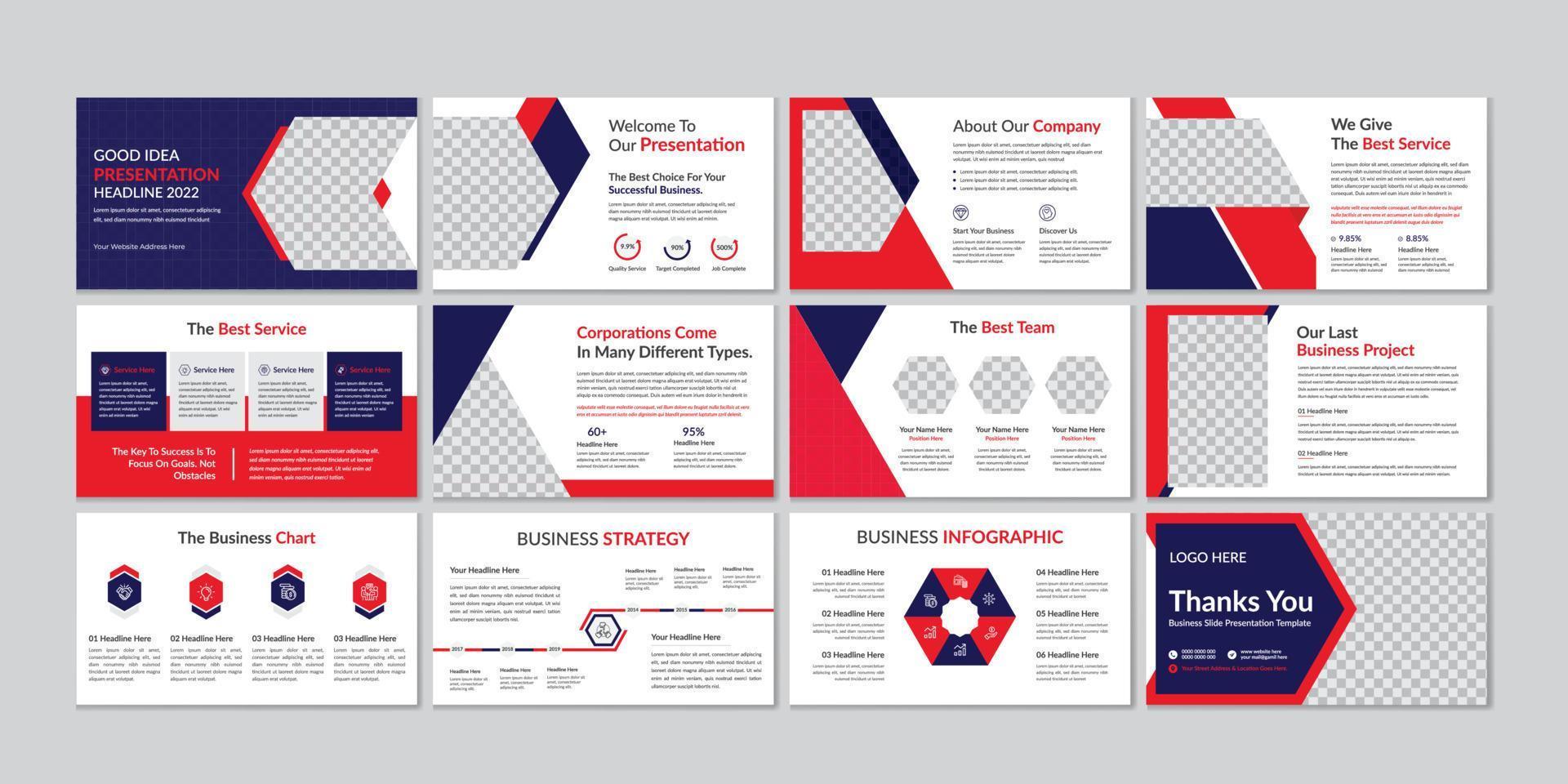 Business presentation powerpoint slides templates vector