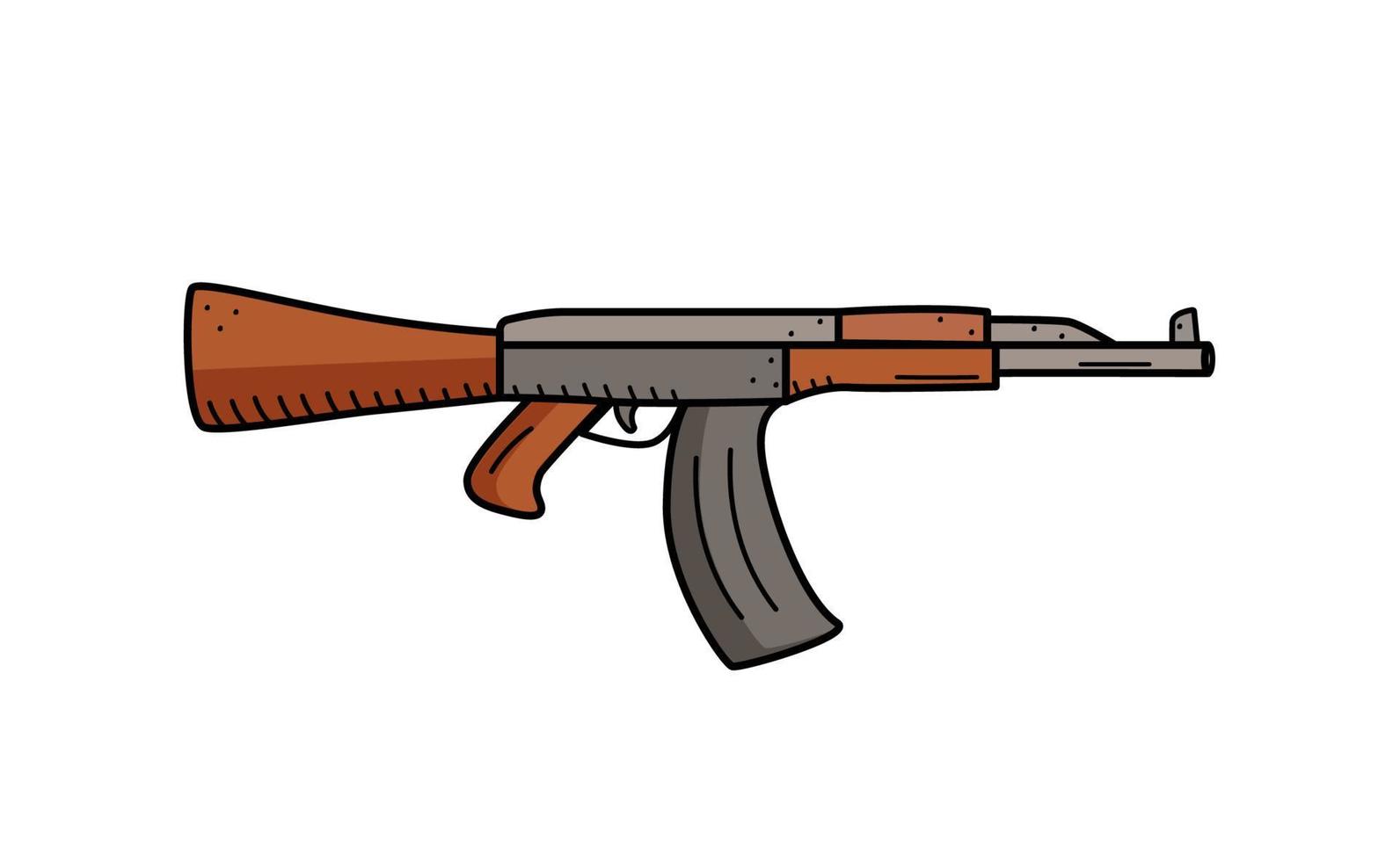 vector de icono de armas de fuego automáticas. las armas militares se aíslan en blanco.