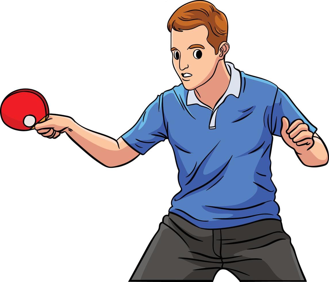 Table Tennis Cartoon Colored Clipart Illustration vector