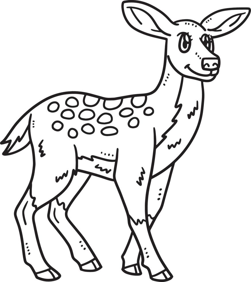 Mother Deer Isolated Coloring Page for Kids vector