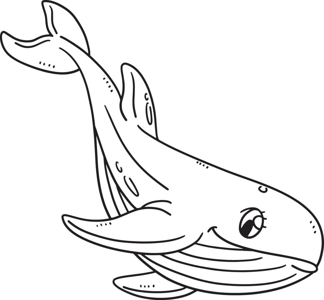 Mother Whale Sharks Isolated Coloring Page vector