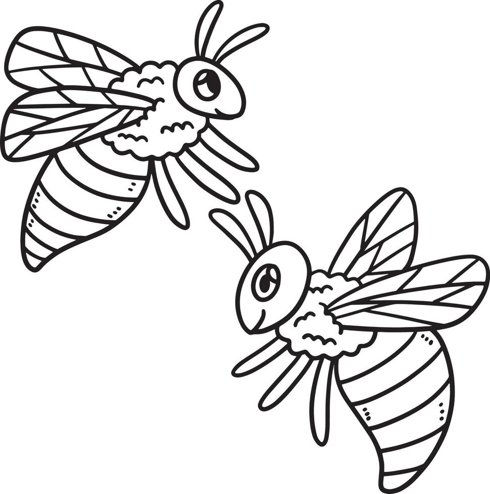 Baby Bee Isolated Coloring Page for Kids vector